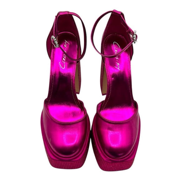 CIRCUS NY by SAM EDELMAN Women's Pink Punch Bailey Jewel Platform Heels Size 6.5 - Picture 2 of 8